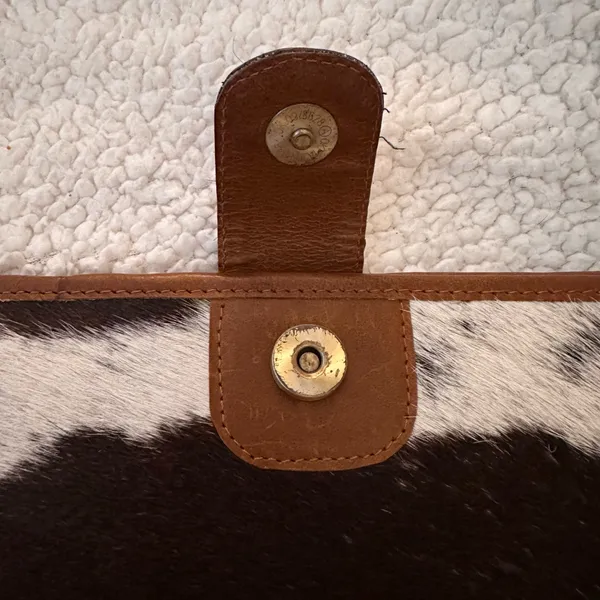 Handmade Women’s Extra large Leather & Cowhide Wallet Brown - Image 10