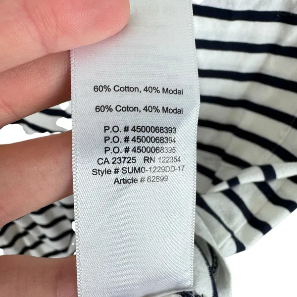 The‎ Group By Babaton Black White Striped Cotton Modal Short Sleeve T-Shirt Sz M - Image 8