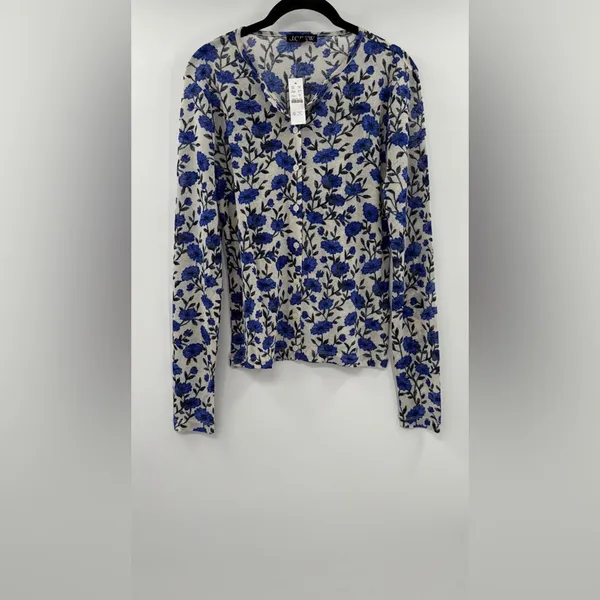J.Crew Sheer mesh cardigan top in toile print - Image 5