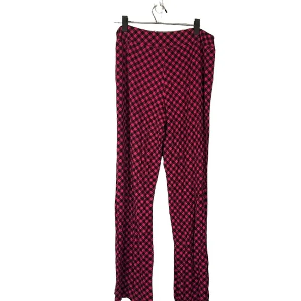 Soma Pink & Black Gingham Plaid Loungewear PJ Bottom Pants Women Sz L - Image 2