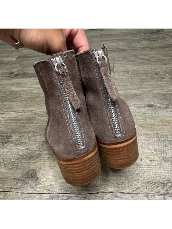 Steve Madden Women's Legally Suede Leather Booties 8 Gray Brown Fall Winter - Image 7