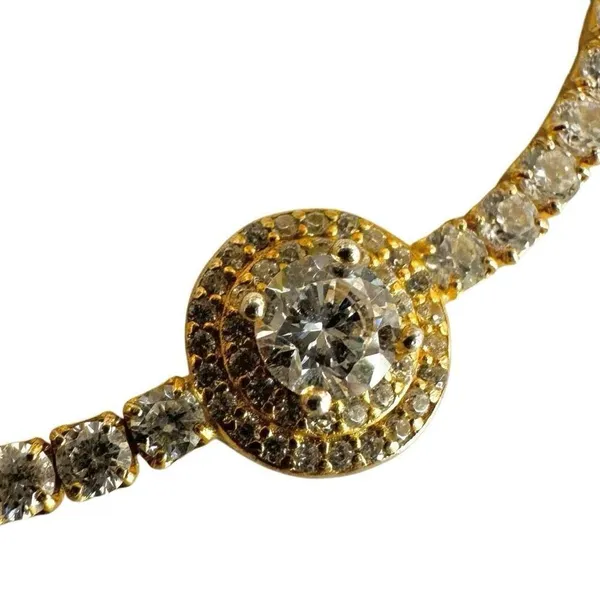 Gold tone rhinestone adjustable bracelet - Image 9