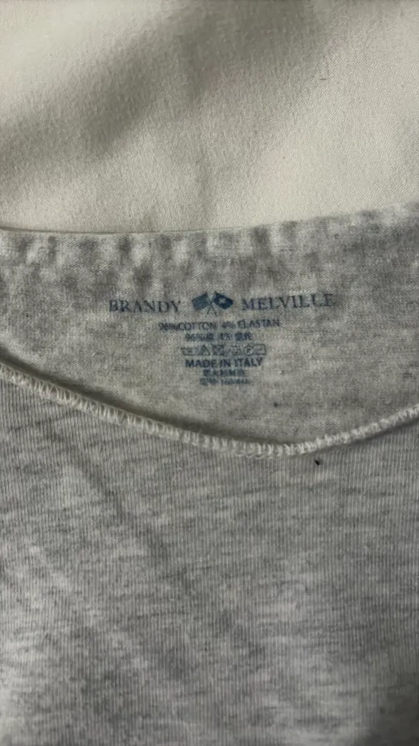 Grey Brandy Melville Off-The-Shoulder Top - Image 3