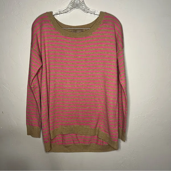 GAP Pink/Tan Bella Circle H Novelty Striped Sweater‎ - Image 2