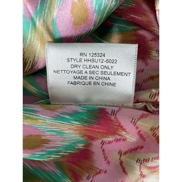 Haute Hippie Silk Crossover Draped Front Top Multicolor Batik Pattern Size Large - Image 8