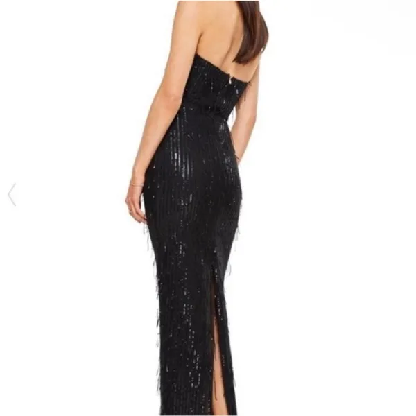 NWT‎ Nookie Karma Strapless Black Sequin Gown XS - Image 4