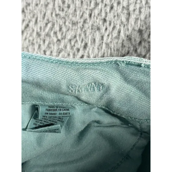 American Eagle Jeans Women 4 Regular Low Rise‎ Skinny Green Denim Pants - Image 9