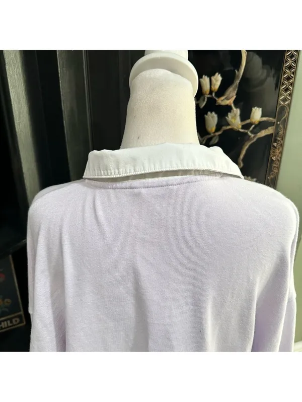 Aerie Lavender Long Sleeve Collared Top – Size L - Image 4