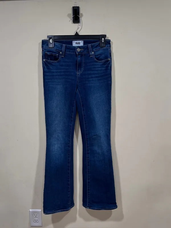 PAIGE Skyline Bootcut jeans size 25 EUC blue denim kick flare high rise - Image 2