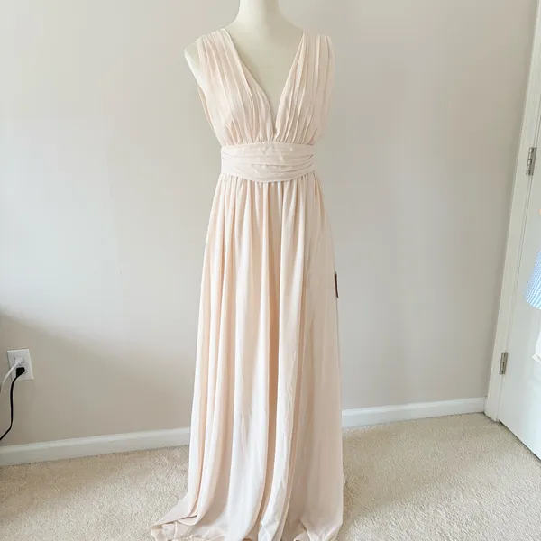 Lulus Heavenly Hues Blush Maxi Dress Bridesmaid Wedding Prom Size‎ Small - Image 14