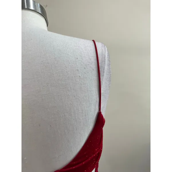 Windsor Red Glitter Ruched Bodycon‎ Maxi Dress Formal Prom Evening XS - Image 6