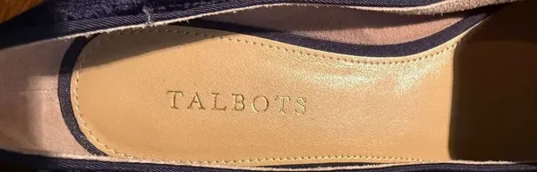 Talbots Indigo Blue Velvet Holiday Christmas Wreath Flats Size 9M - Image 4