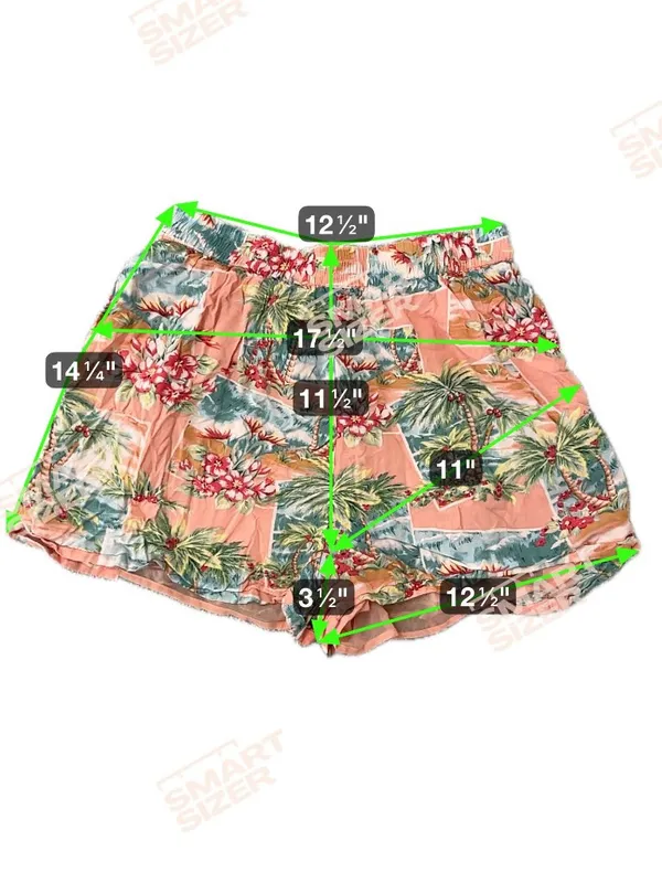 American Eagle Small Peach Coral Tropical Lined Shorts with Pockets - Image 4