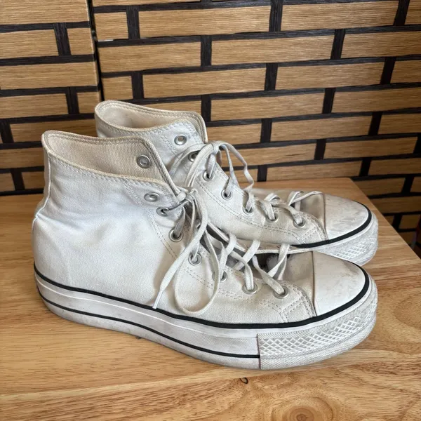 Converse Chuck Taylor All‎ Star White Lift Platform High Top Sneakers Size 10 - Image 2