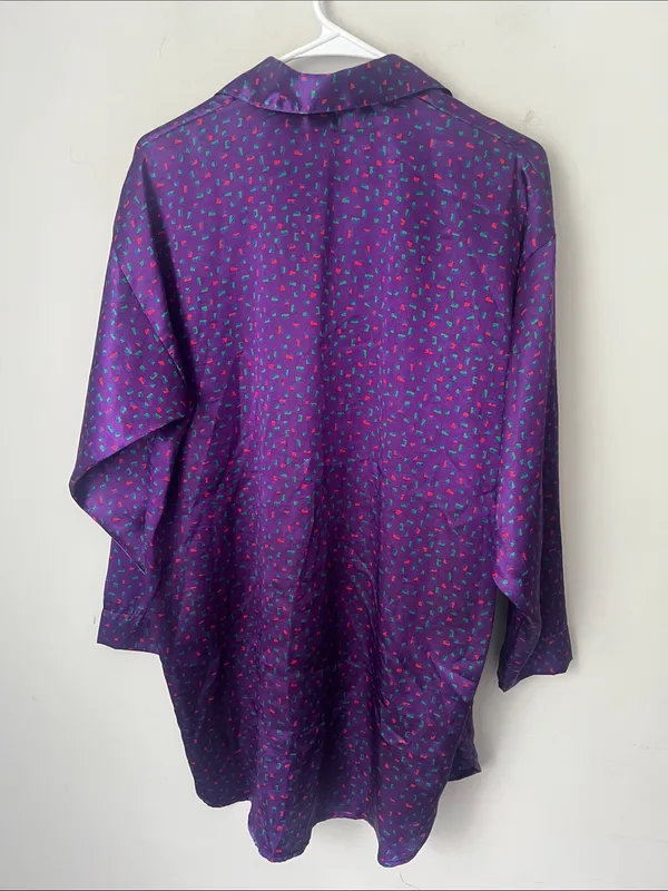 Vintage Victoria’s Secret Satin PJ Top Purple P/S ✔️ - Image 4
