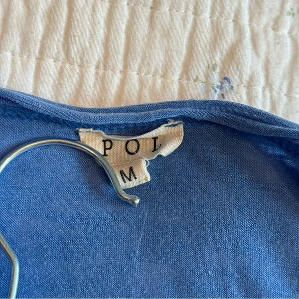 POL Women’s Front Pocket Relaxed Lightweight Long Sleeve Knit Top Casual‎ Blue - Image 3