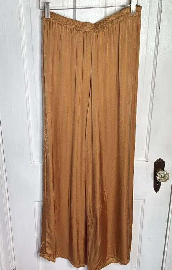 Young Fabulous and Broke Aiko Silky Satin Wide Leg High Waist Pant W1538 Sz S - Image 8