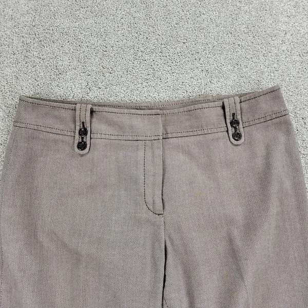 Ann Taylor Womens Dress Pants 12 Brown Textured Wide Leg Career Ankle Trouser - Image 11