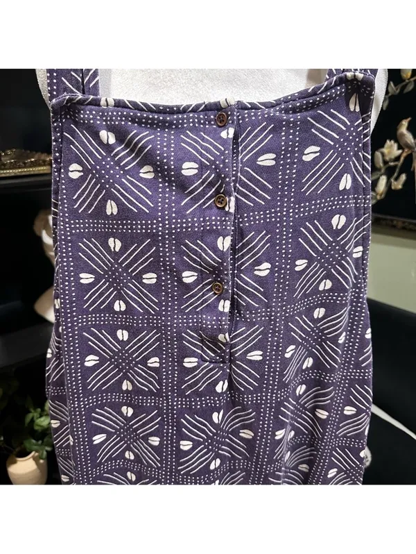 Ade + Ayo Purple Geometric Print Button-Front Jumpsuit – Tagged XXL, Fits Like M - Image 3