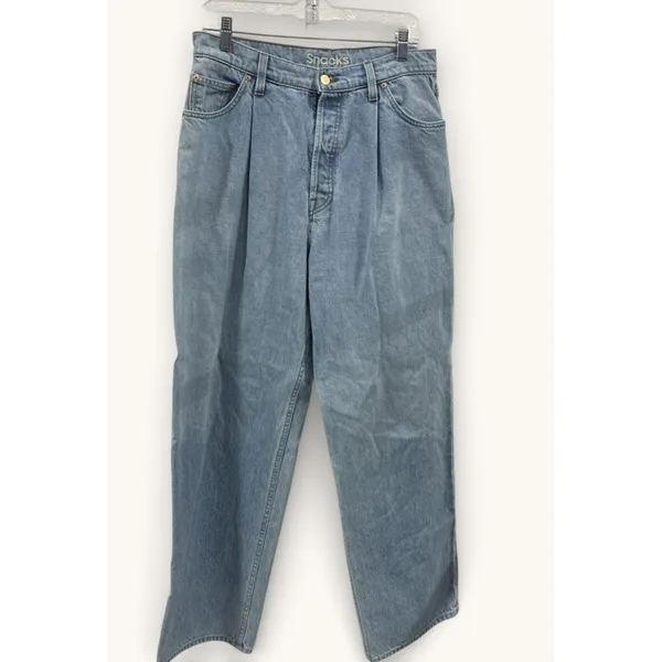 MOTHER Puddle Snacker Jeans Womens 29 Fun Dip Blue High Rise Wide Leg Denim - Image 3