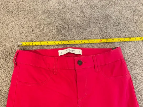 Abercrombie & Fitch Women Velvet Pants Pink 6/28 W Skinny Zip - Image 4