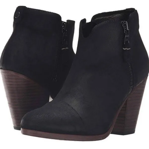 RAG + BONE Margot Black Waxed Suede Boots Size 9.5 - Image 2
