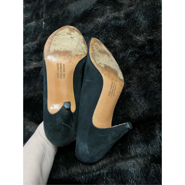 Salvatore‎ Ferragamo Black Suede Pumps high heels , Made in Italy, Size 6 B - Image 2