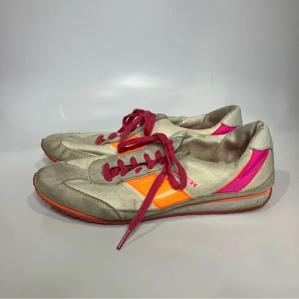 Coach Mae sneakers white orange‎ pink women’s size 9 - Image 2