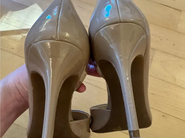Jessica Simpson Nude Patent d'Orsay Pointed Toe Stiletto Heels Pumps Size 9 - Image 3