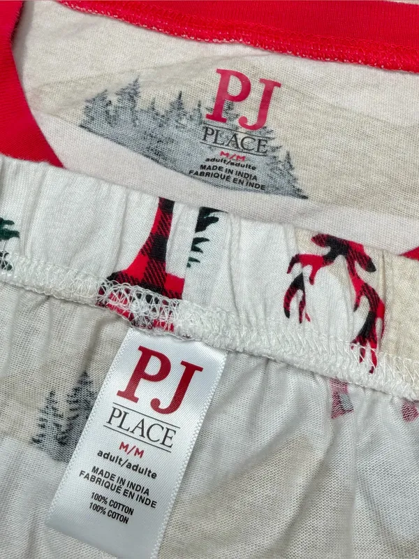 PJ Place Family Matching Pajama Set Bunny’s Tail Medium M Shirt Pants Christmas - Image 4