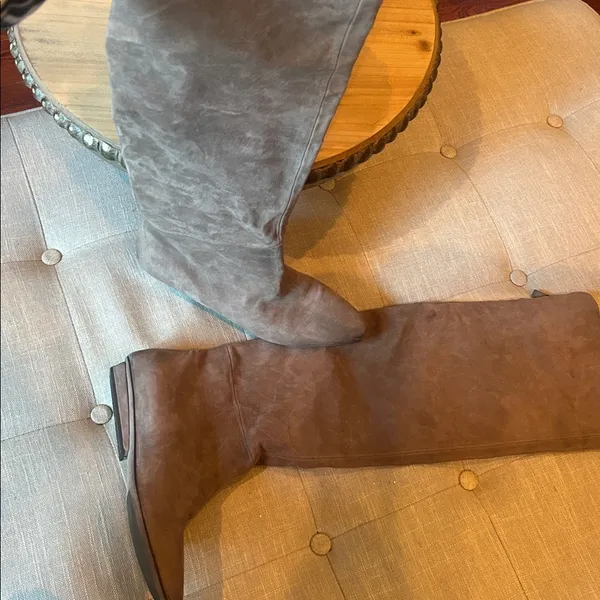 VIC MATIE Knee High Brown Suede Leather Boots - Image 6