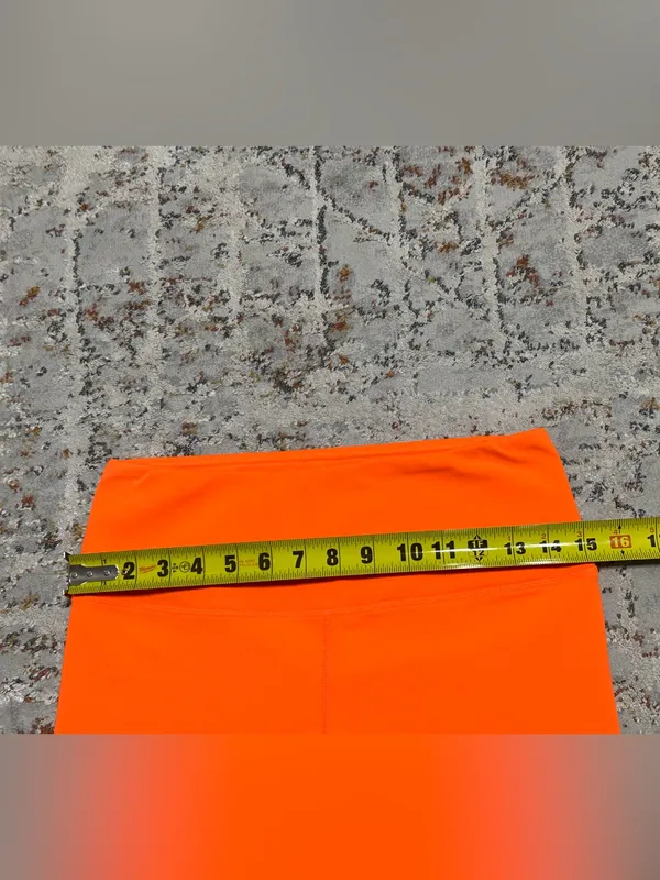 Yogalicious High-Waisted Neon Orange Biker Shorts size Medium - Image 4