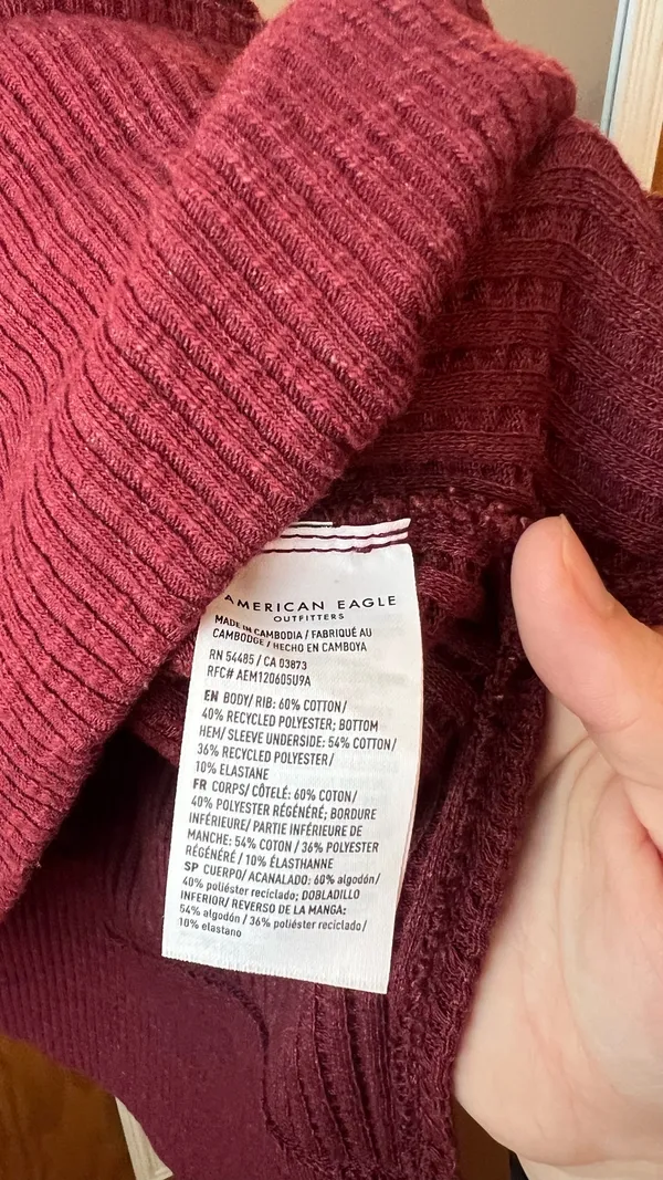 American Eagle Big Hug Waffle Sweatshirt - Image 4
