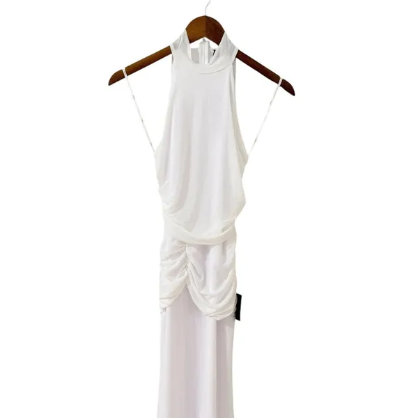 Lulus Audra White Mesh Mock Neck Bodycon Midi Dress size S NWT - Image 6