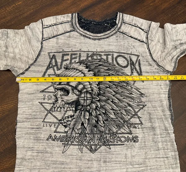 Affliction Reversible Thermal Shirt Mens XL Gray Long Sleeve Y2K Cyber - Image 5