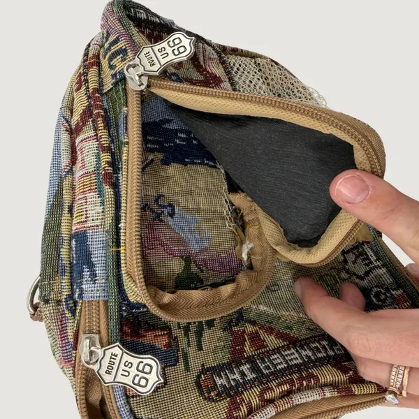 Route 66 Tapestry Mini Crossbody‎ Bag Convertible Shoulder Purse Travel Print - Image 3