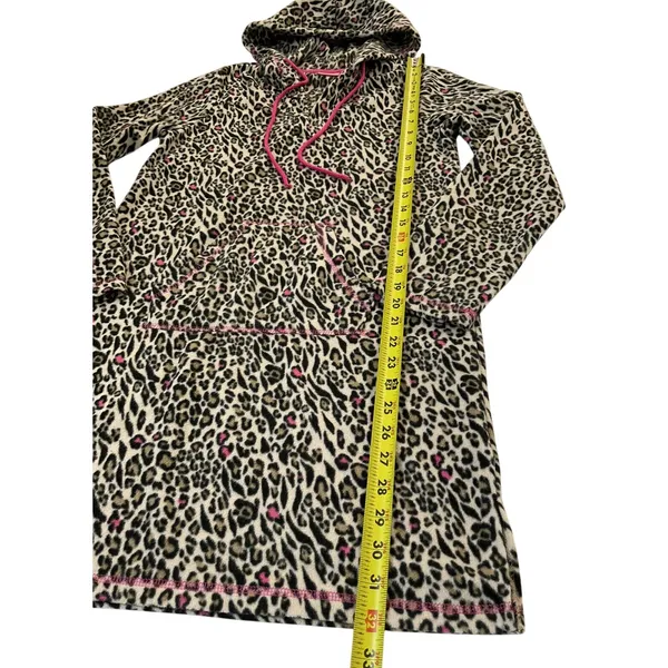 Jennifer Moore Jenni Intimates Women’s Sleep Hoodie Dress Leopard Size XS #D1 - Image 5