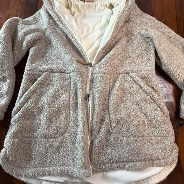 Gerry Womens Sherpa Fleece Hooded Full Zip Jacket Oatmeal Beige BG9225 Large - Image 8