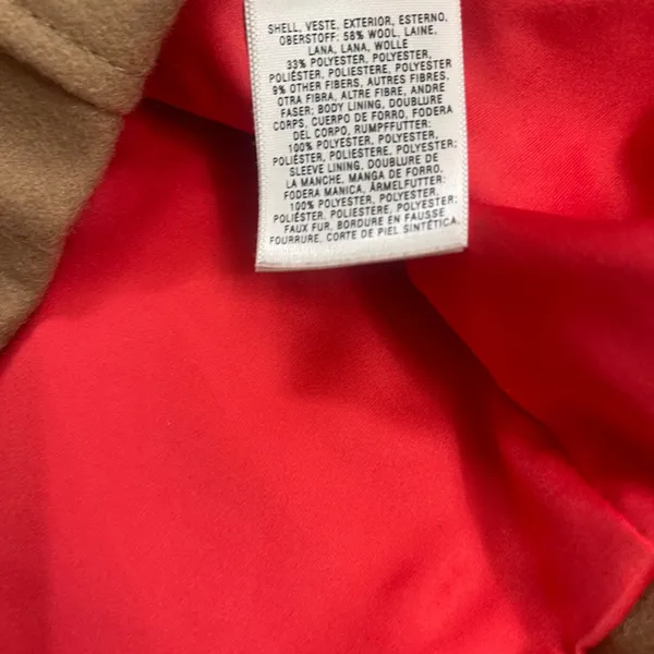 Elevenses anthropologie Women Camel Toggle‎ Coat Wool Blend Sz 0 coat wool blend - Image 10