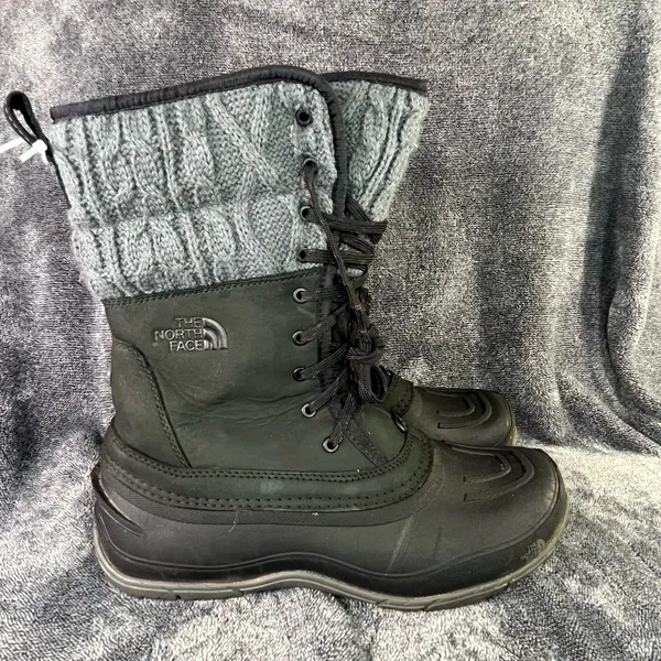 The North Face ThermoBall Insulated Winter Boots – Women’s 9.5 – Black/Grey - Image 3