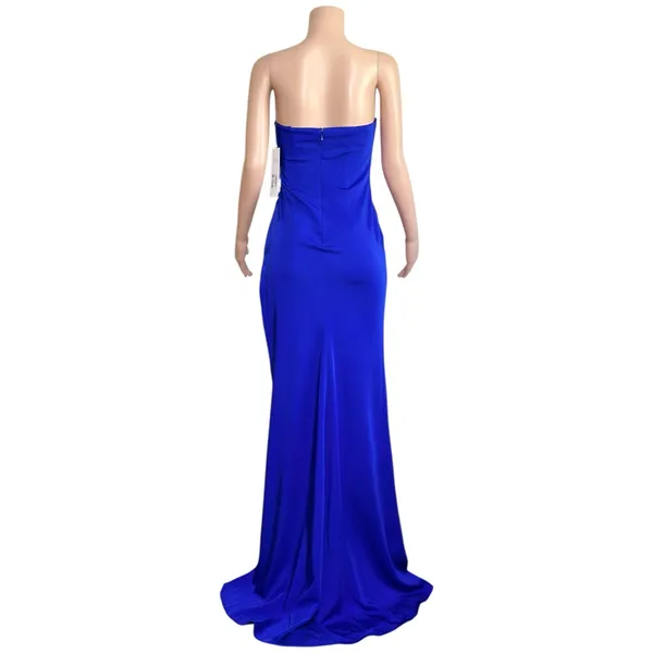 JOVANI Asymmetric Strapless Neck Gown 26166, Royal Blue, 4 (US) - Image 10