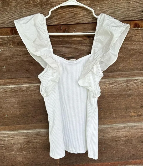 NWT A New Day White Ruffle Sleeve Top - Image 2