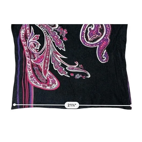 Choices Black Paisley Print Gem Embellished LS Sweater‎ XL Colorful Abstract - Image 8