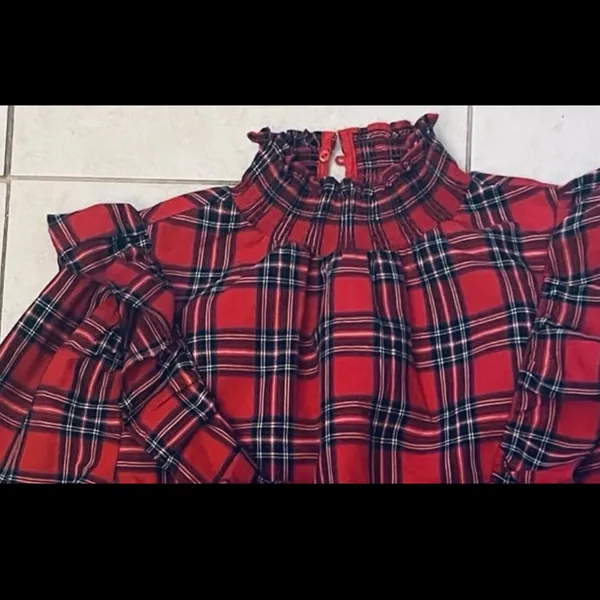 English Factory Ruffle Plaid blouse - Image 2