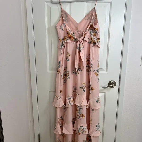 Lush Clothing Pink‎ Sundress with Spaghetti Straps and V-Neckline - Image 4