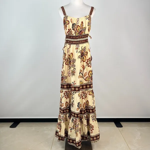 NWOT Farm Rio Aura Floral Sand Sleeveless Midi Dress Size XL - Image 2