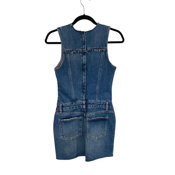 Zara Patchwork Denim Mini Dress Style 6688/006 Size XS - Image 4