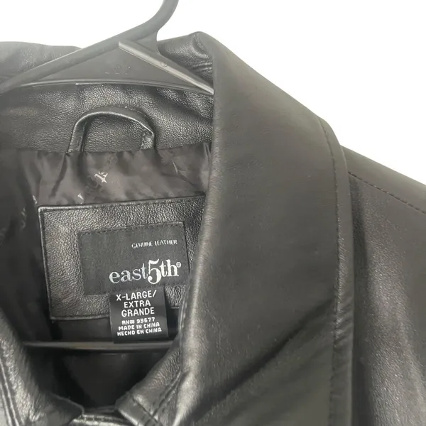 East 5th‎ Womens Black Genuine Leather Button Front Coat Jacket XL XLARGE - Image 4