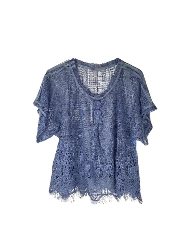 Women's Blue Blous Size M - Image 3