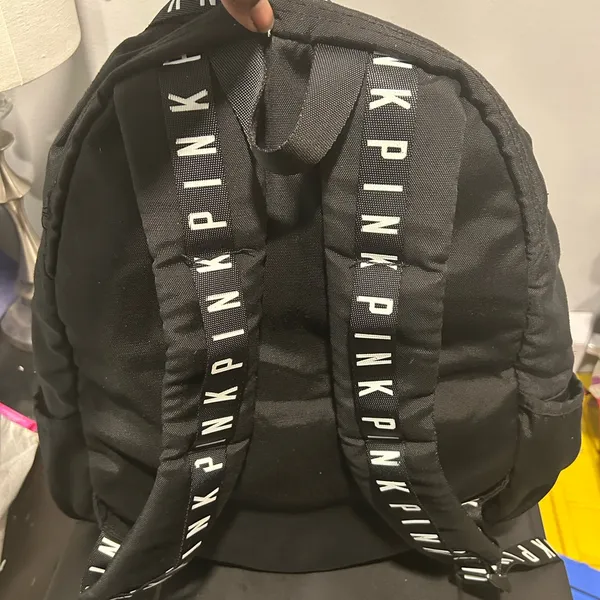 Pink - Victoria's Secret Black and Gray Backpack - Image 6